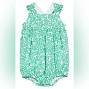 Baby Boden Green Floral Baby Romper